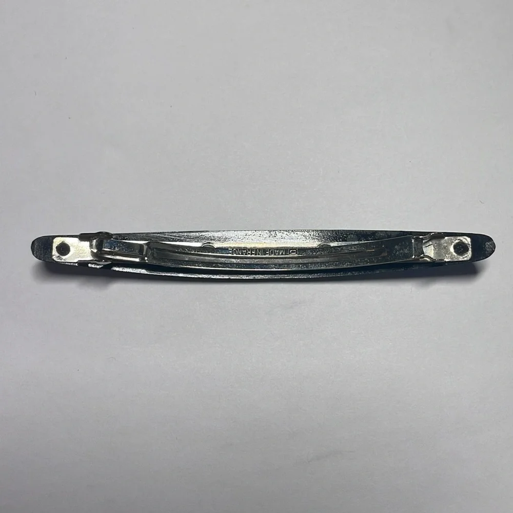 Blue enamel barrette - vintage 1980’s clip barrette. Made in France